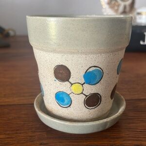 Mid century modern 4 inch Molecule plant pot.